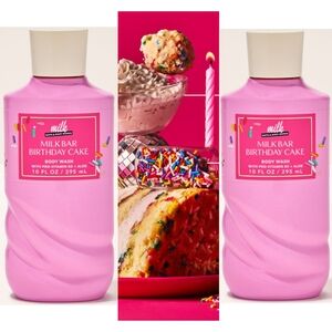Bath Body Works Milk Bar Birthday Cake Body Wash Set of 2 NEW